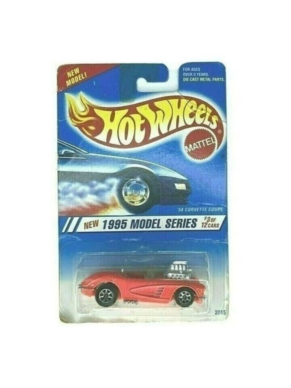 Vintage Hot Wheels Die Cast 1995 Model Series 58 Corvette Coupe Car #341 3/12